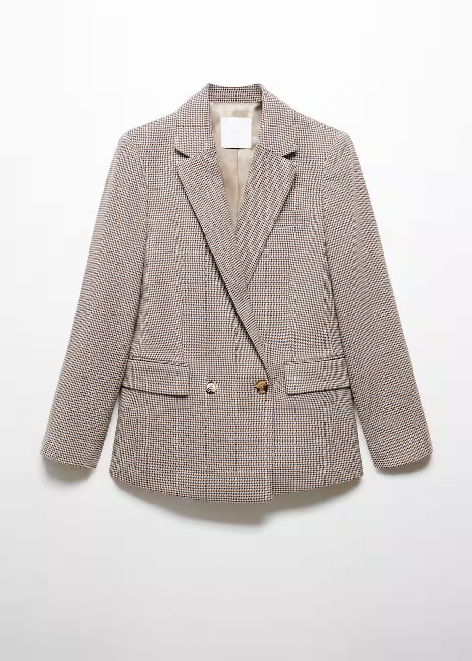 Houndstooth wool-blend blazer -  Women | Mango United Kingdom | MANGO (UK)