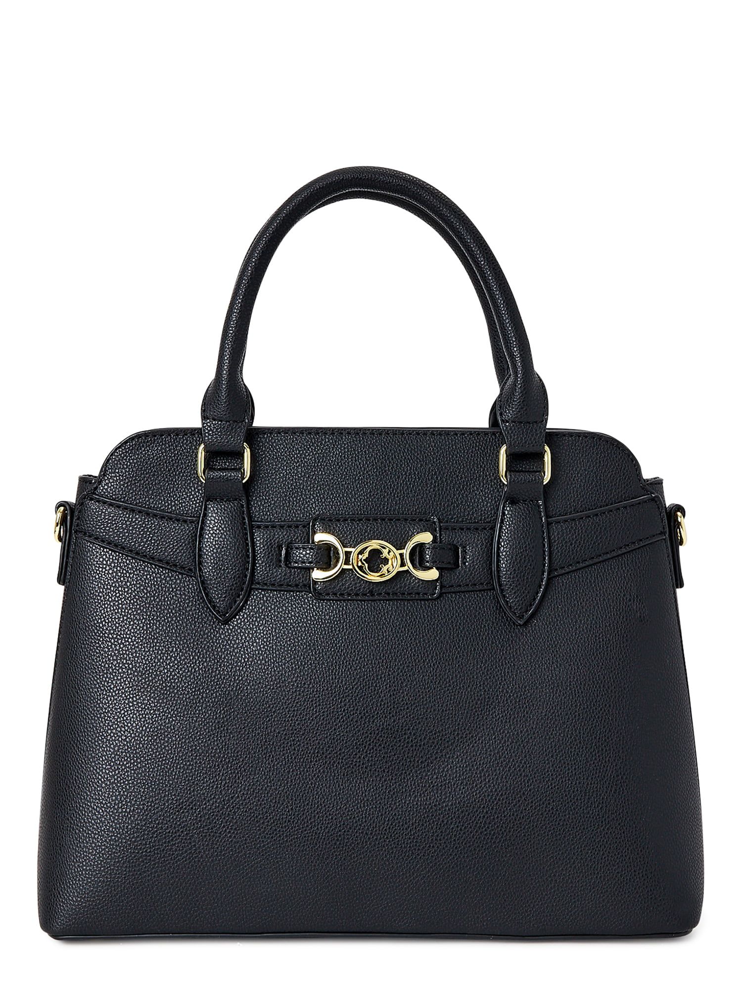 C. Wonder Women’s Adult Naomi Caviar Textured Satchel Bag Black - Walmart.com | Walmart (US)