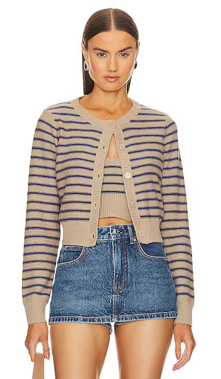 Aubrey Cropped Cardigan in Oat Combo | Revolve Clothing (Global)