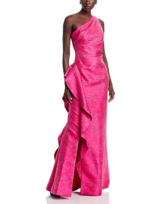 Teri Jon by Rickie Freeman Metallic Jacquard One-Shoulder Gown | Bloomingdale's Women Dresses Eve... | Bloomingdale's (AU)
