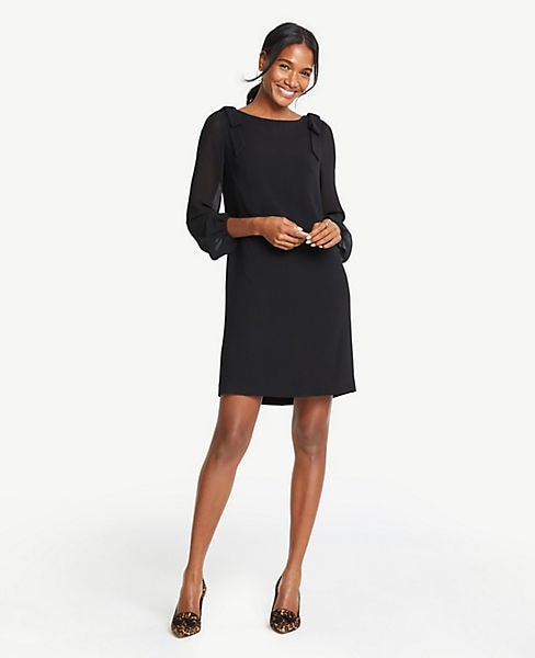 Petite Shoulder Bow Shift Dress | Ann Taylor (US)
