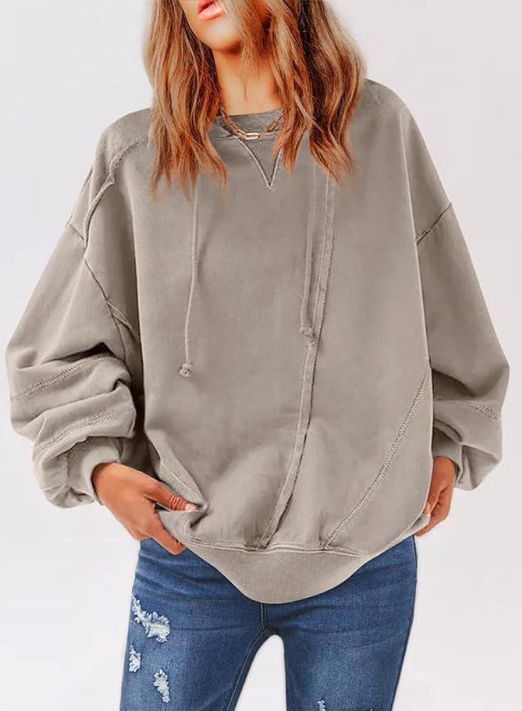 SHEWIN Womens Hoodies Casual Long Sleeve Lightweight Pullover Tops Loose Hooded Sweatshirt | Amazon (US)