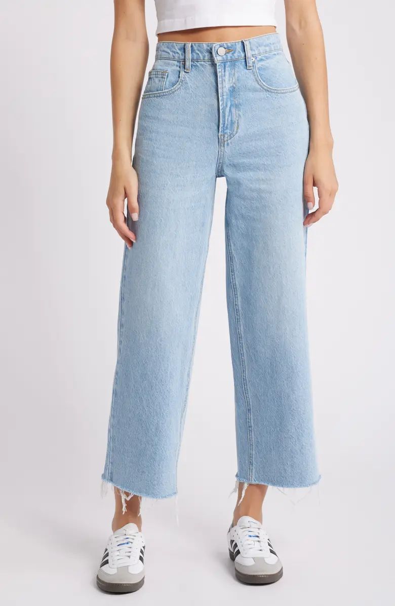 PacSun Raw Hem Crop Wide Leg Jeans | Nordstrom | Nordstrom