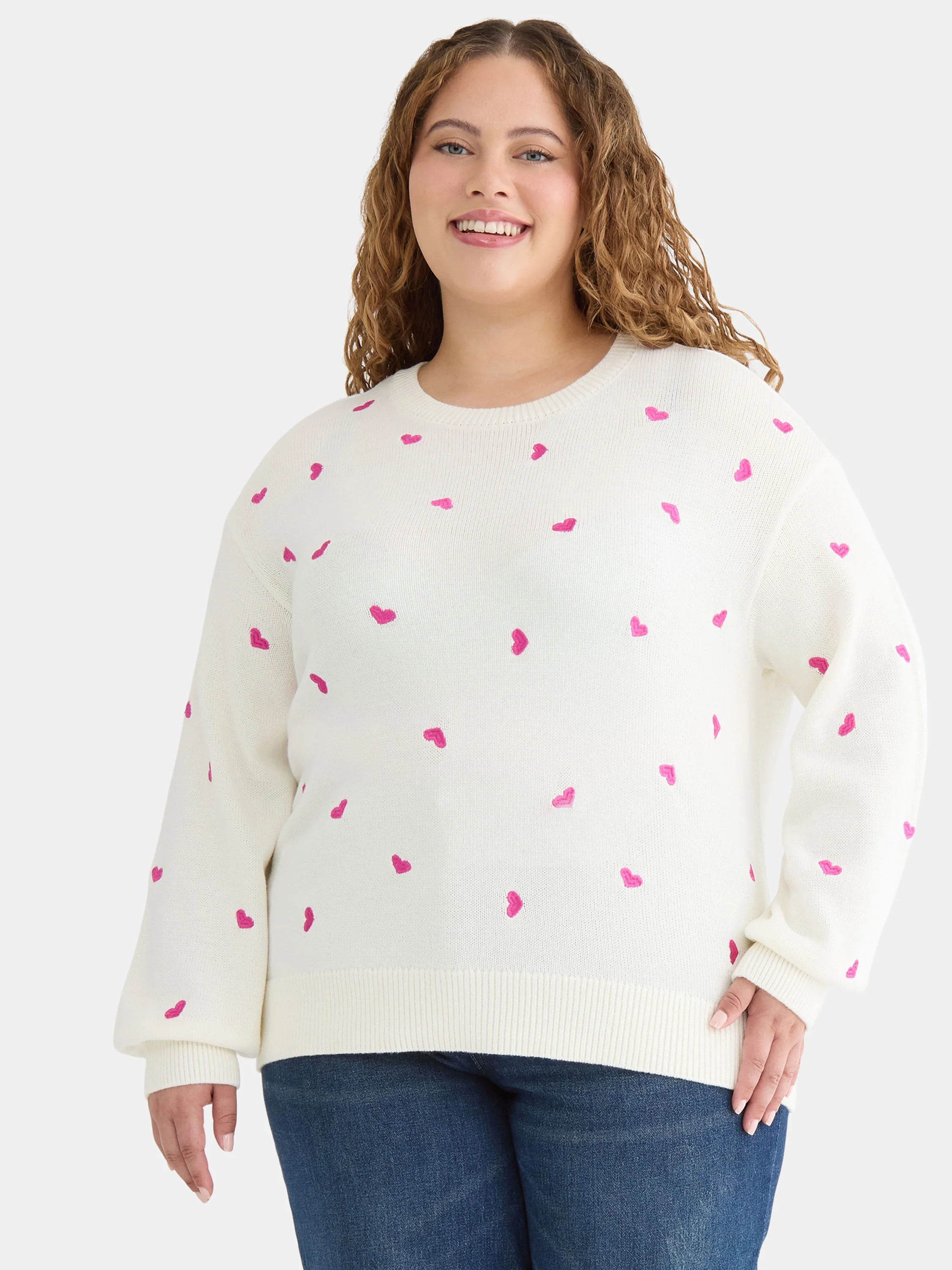Terra & Sky Women's Plus Printed Pullover Sweater with Long-Sleeves, Midweight, Sizes 0X-5X | Walmart (US)