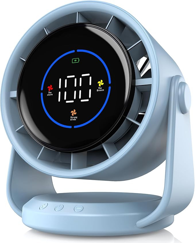 YOSHENMO Desk Fan, Turbo Table Fan for Bedroom, 100-Speed Digital Display, Low Noise, 105° Adjus... | Amazon (US)