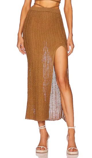 x REVOLVE Sylvan Maxi Skirt in Dark Sand | Revolve Clothing (Global)