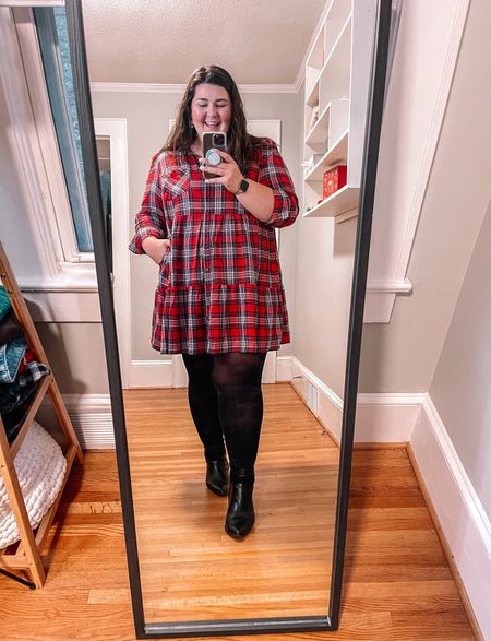 The cutest holiday plus size dress! Style it how I did for work or a party or with sneakers and a jacket for a casual day shopping! 

#LTKHoliday #LTKstyletip #LTKplussize