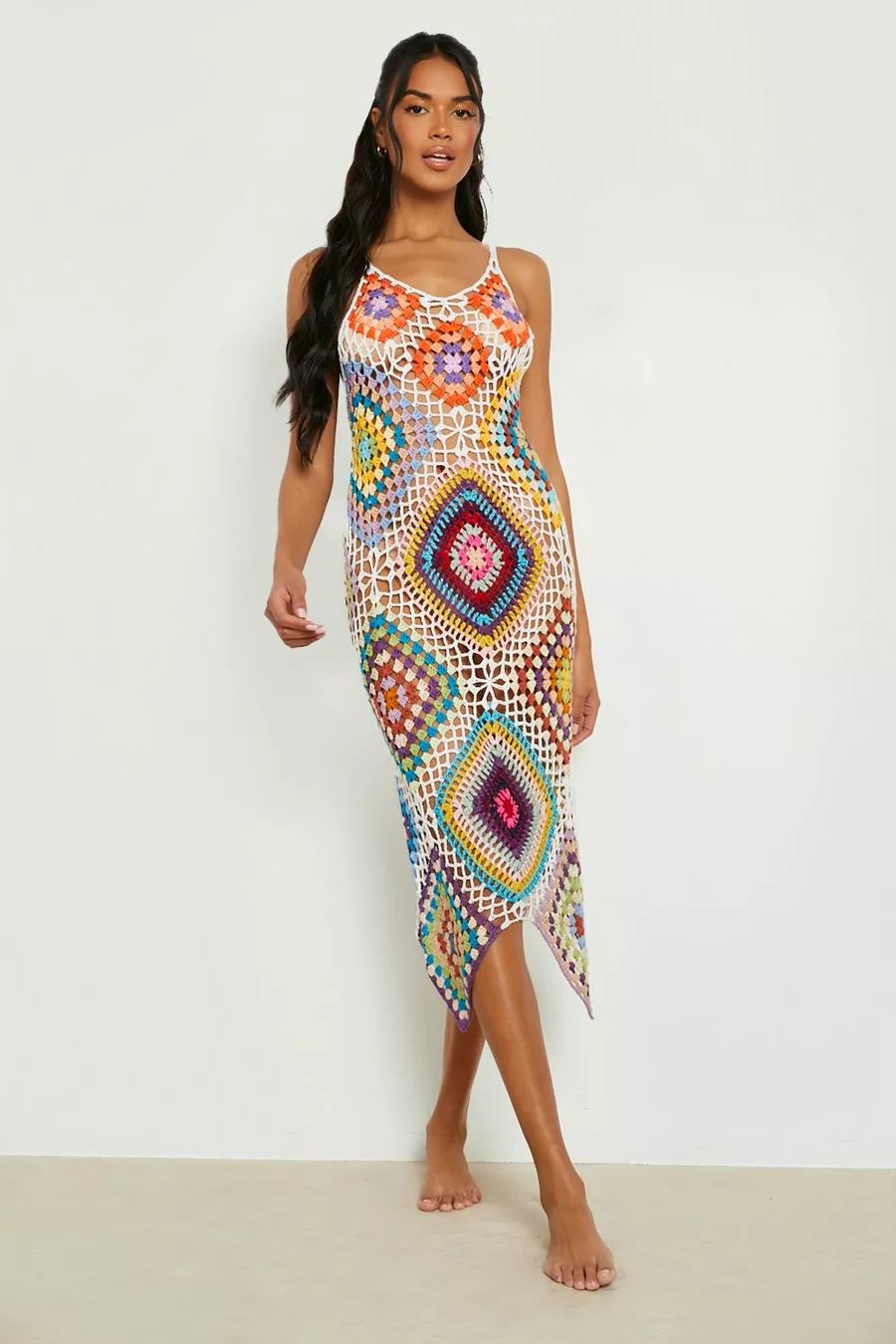 Premium Patchwork Crochet Maxi Dress | Boohoo.com (UK & IE)