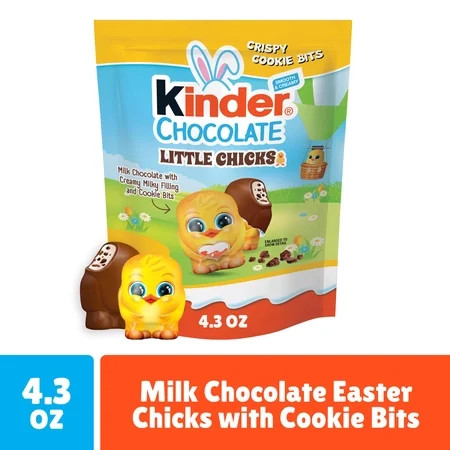 Kinder Chocolate Little Chicks, Milk Chocolate with Cookie Bits, Great for Easter Baskets for Kid... | Walmart (US)