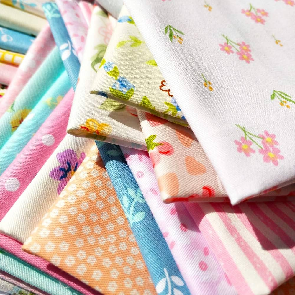 flic-flac 25pcs 12 x 12 inches (30cmx30cm) Cotton Fabric Squares Quilting Sewing Floral Precut Fa... | Amazon (US)