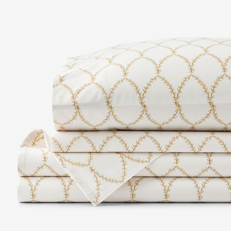 Laurel Classic Smooth Sateen Bed Sheet Set - Gold, Full | The Company Store
