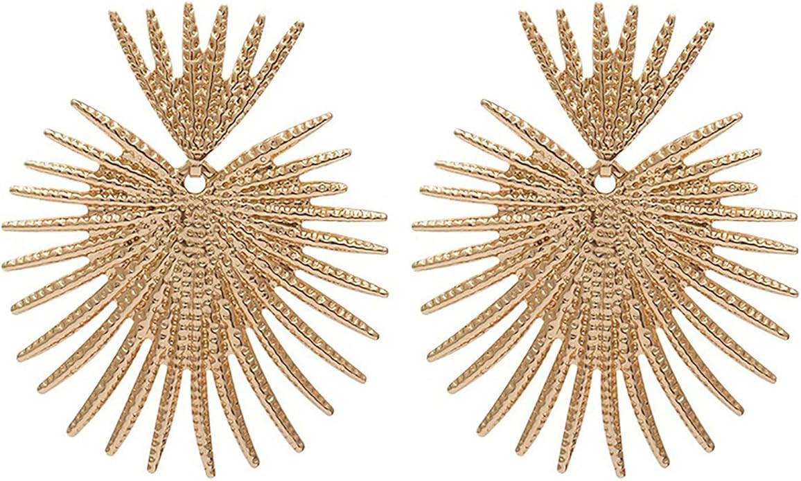 Heart Drop Earrings for Women Chunky 18K Gold Plated Heart Statement Dangle Earrings Dainty Boho ... | Amazon (US)