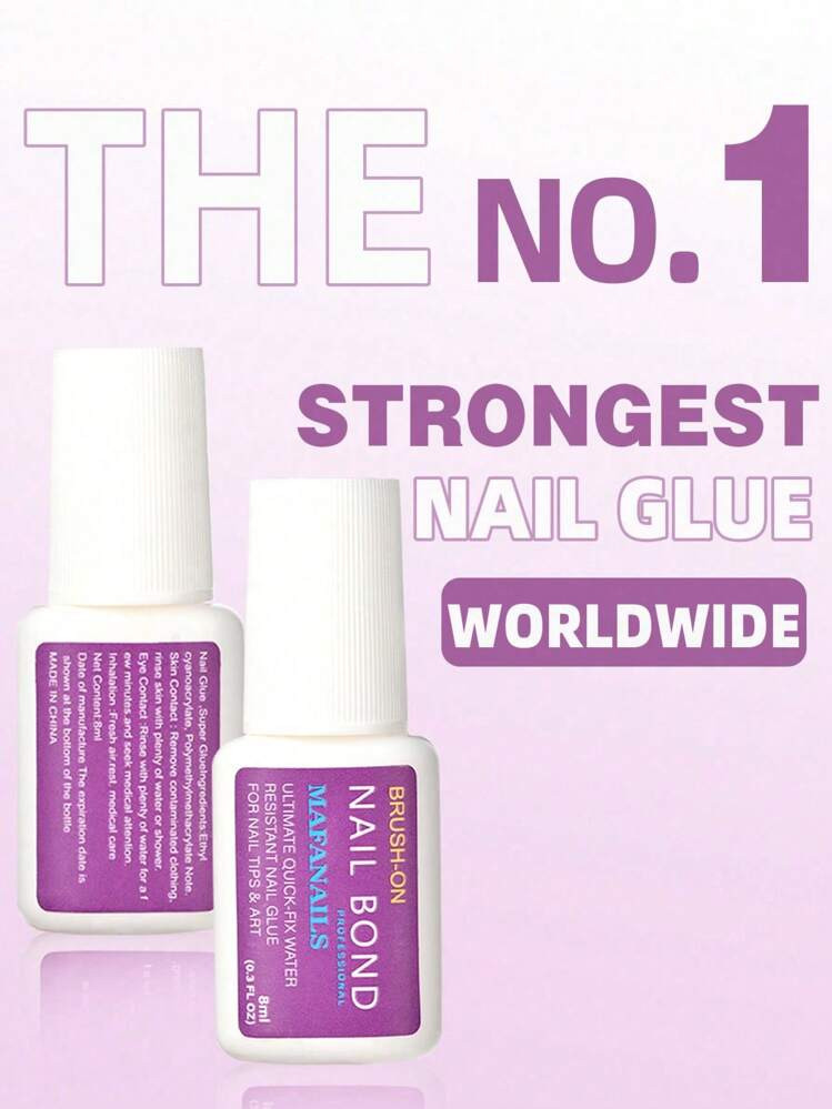 Extra Strong Brush-On Nail Glue For Acrylic Nails, Nail Tips & Press-On Nails (8ml) With File For... | SHEIN
