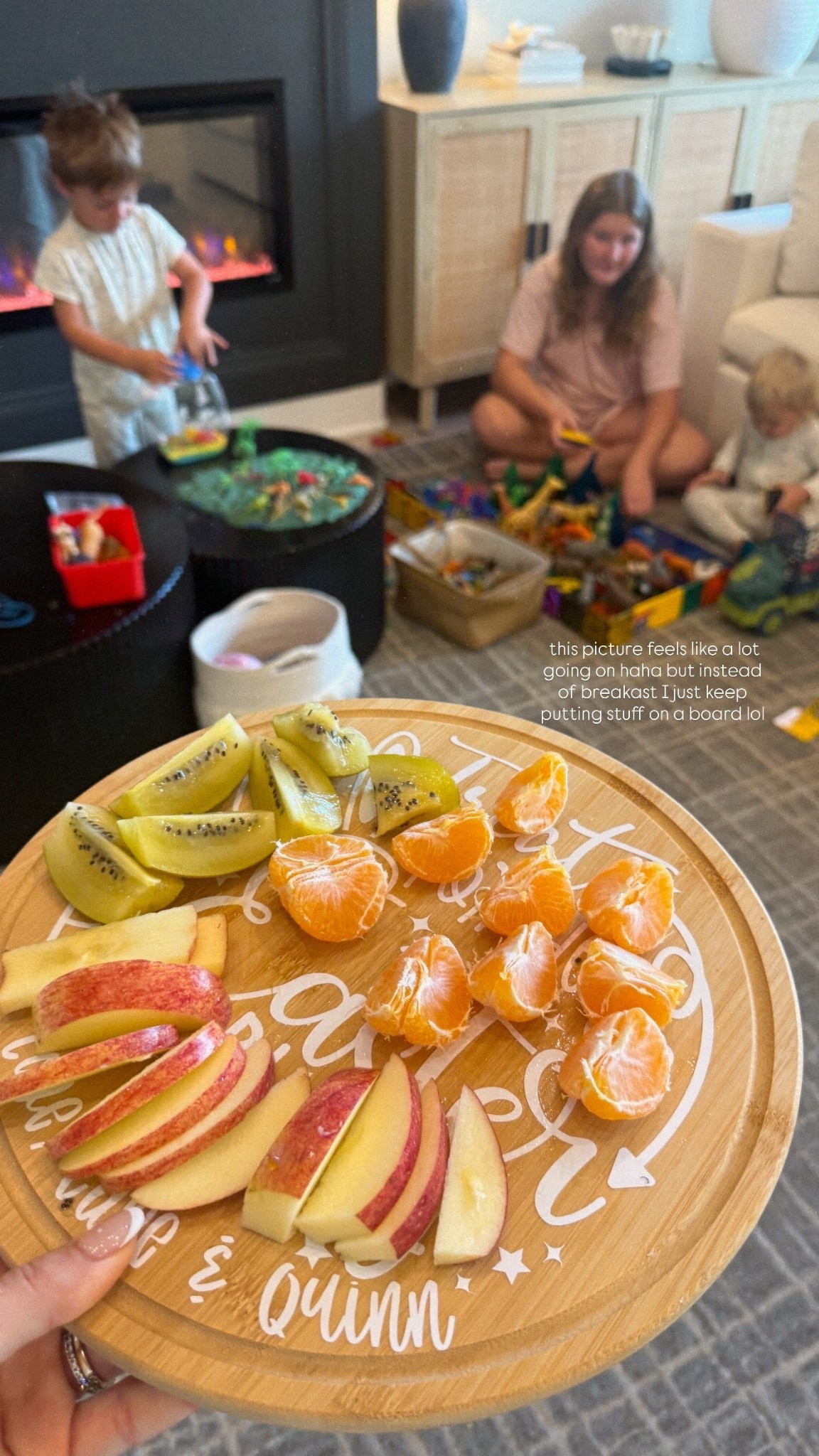 this picture feels like a lot going on haha but instead of breakast I just keep putting stuff on a board lol

The tray is from a small business Etsy shop that make the cutest personalized stuff!