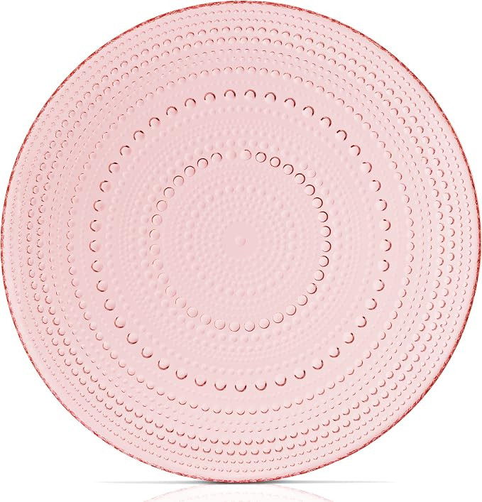 Yungala Pink Glass Plates set of 4 Hobnail Plates 10.5IN, Vintage dinner plates for Easter Settin... | Amazon (US)
