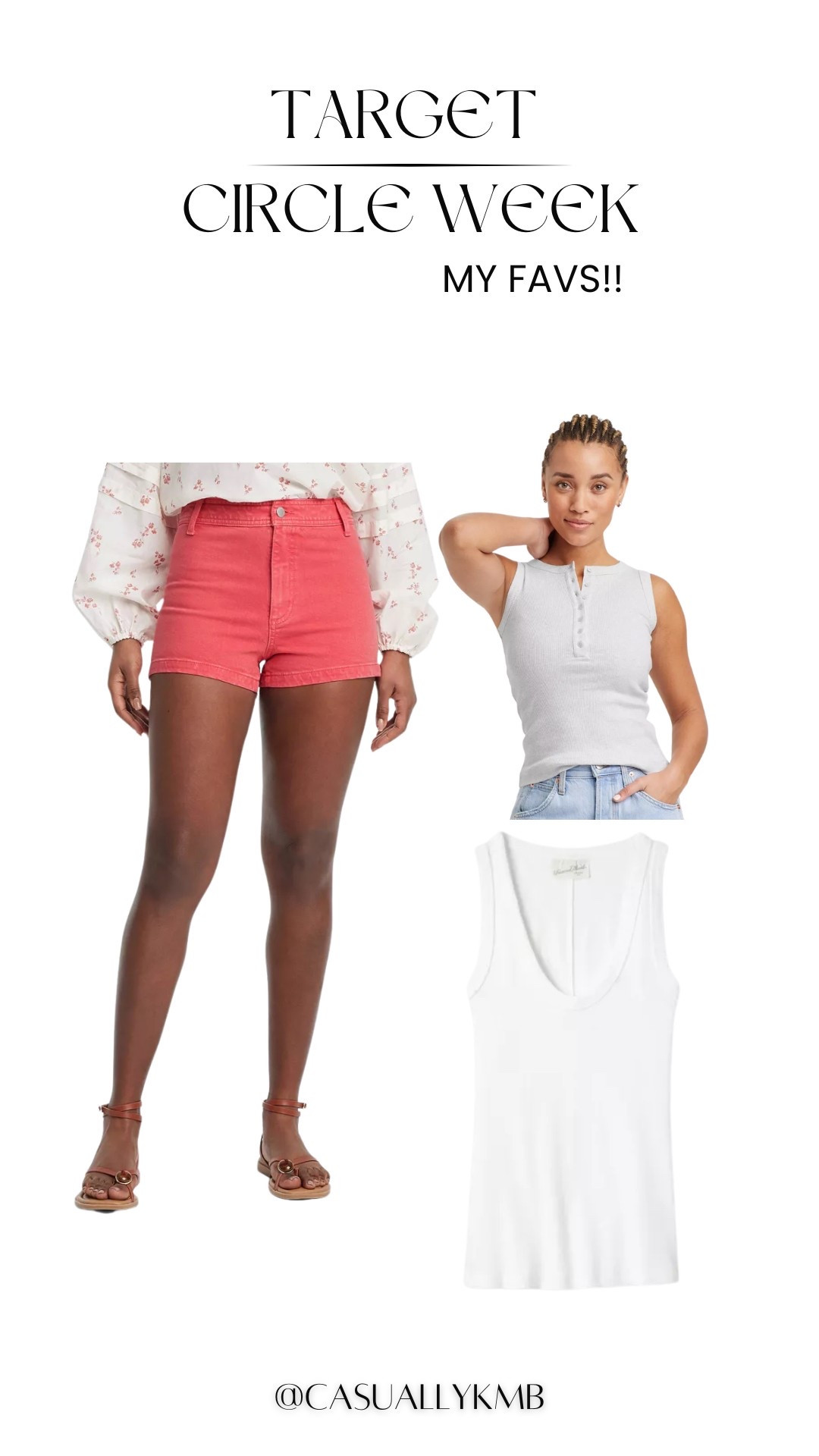 I tried on these shorts and they are so cute! Size UP ⬆️ 
They are a tad short 2.5 so might just be wearing these to the beach and such! These tanks I LOVE they are thick and fit amazing!

Target sale finds | Target fashion | Target Circle Week | spring fashion | affordable style | budget-friendly outfits | spring wardrobe refresh | sale alert | deals & steals | Target must-haves

#TargetStyle #TargetSale #TargetDeals #TargetFashion #TargetFinds #TargetCircleWeek #SpringFashion 

#LTKSaleAlert #LTKFindsUnder50 #LTKWatchNow