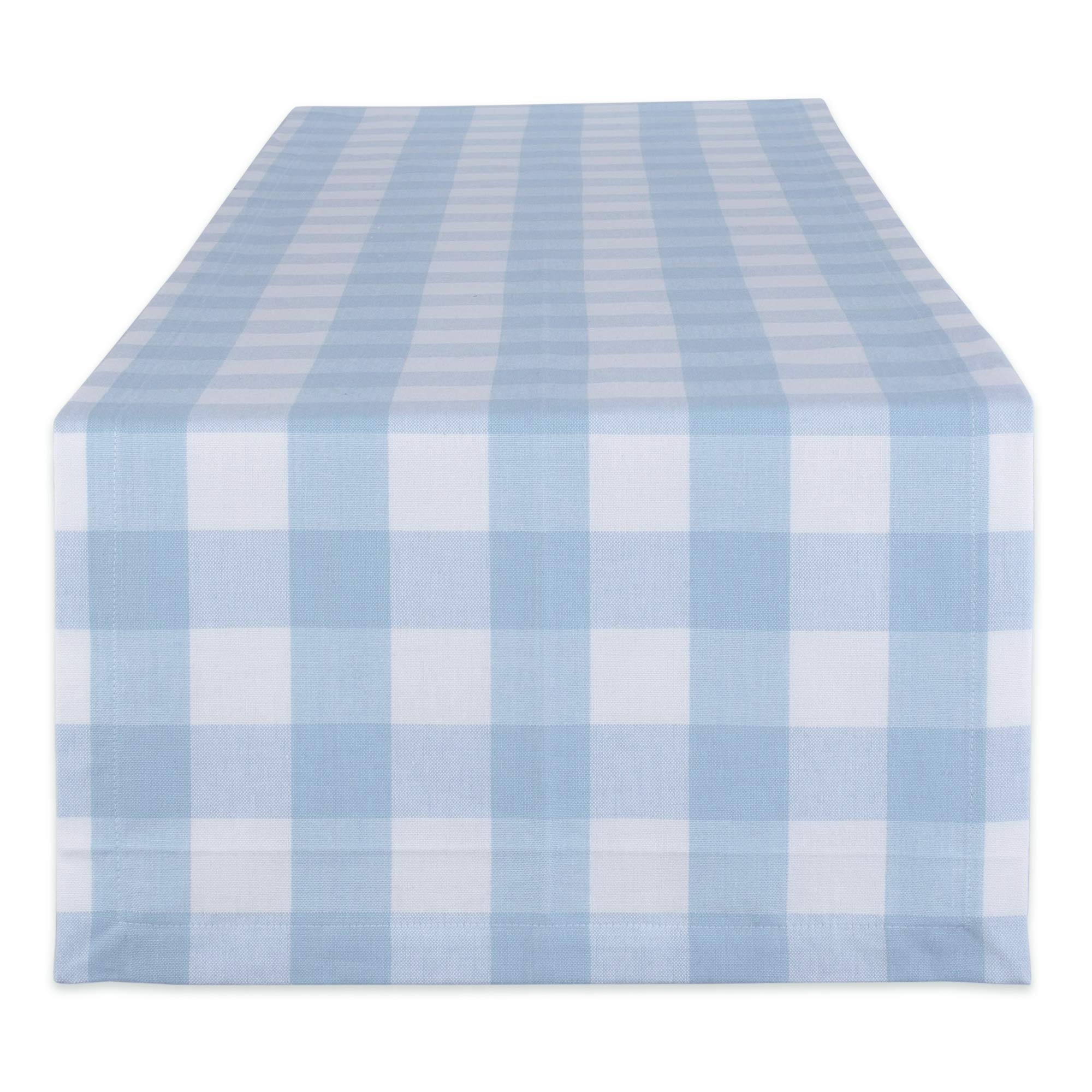 DII Buffalo Check Collection, Classic Farmhouse Table Runner, 14x108, Light Blue & White | Amazon (US)