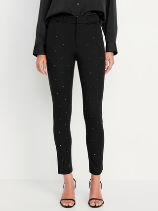 High-Waisted Pixie Skinny Rhinestone Ankle Pants | Old Navy (US)