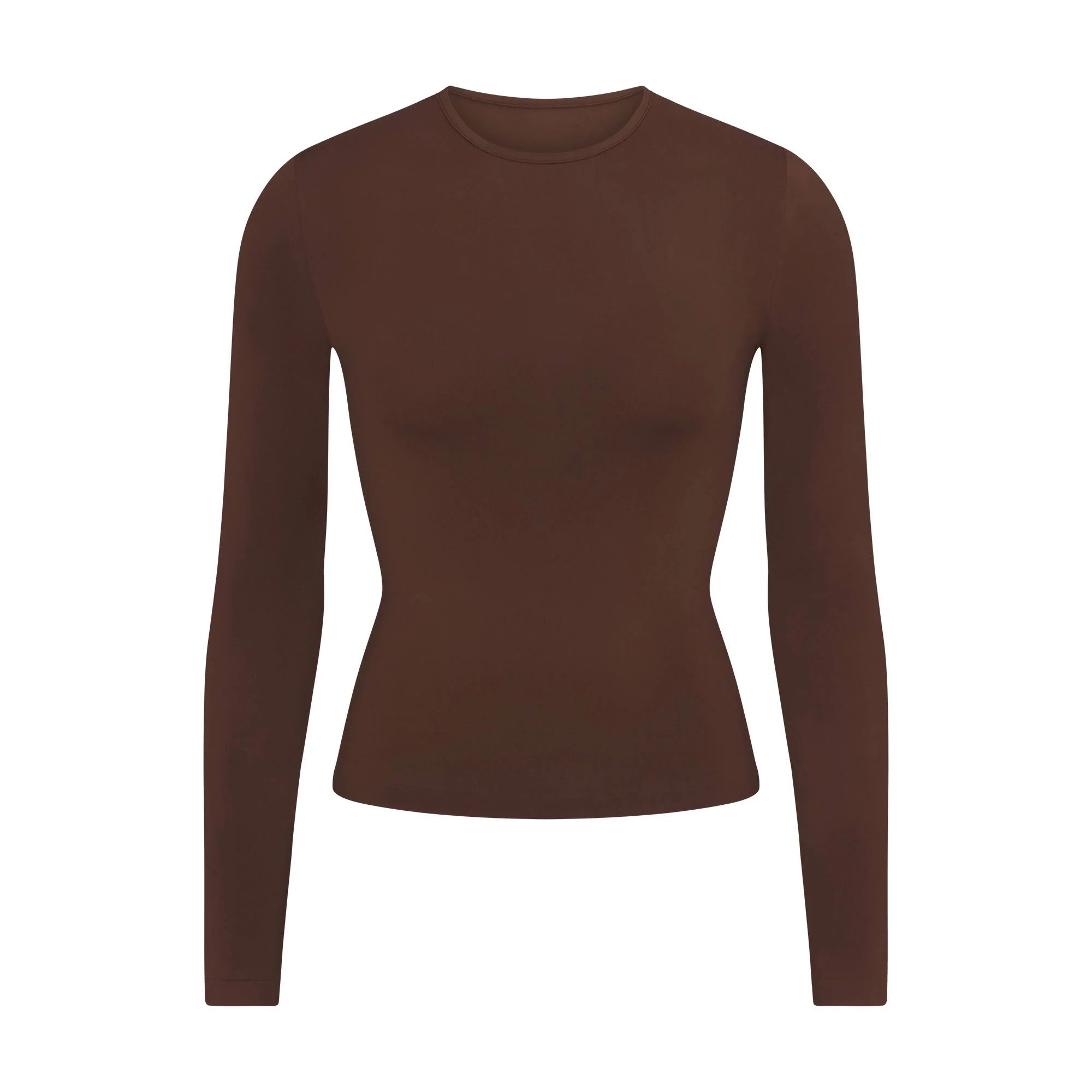 SOFT SMOOTHING SEAMLESS LONG SLEEVE T-SHIRT | COCOA | SKIMS (US)