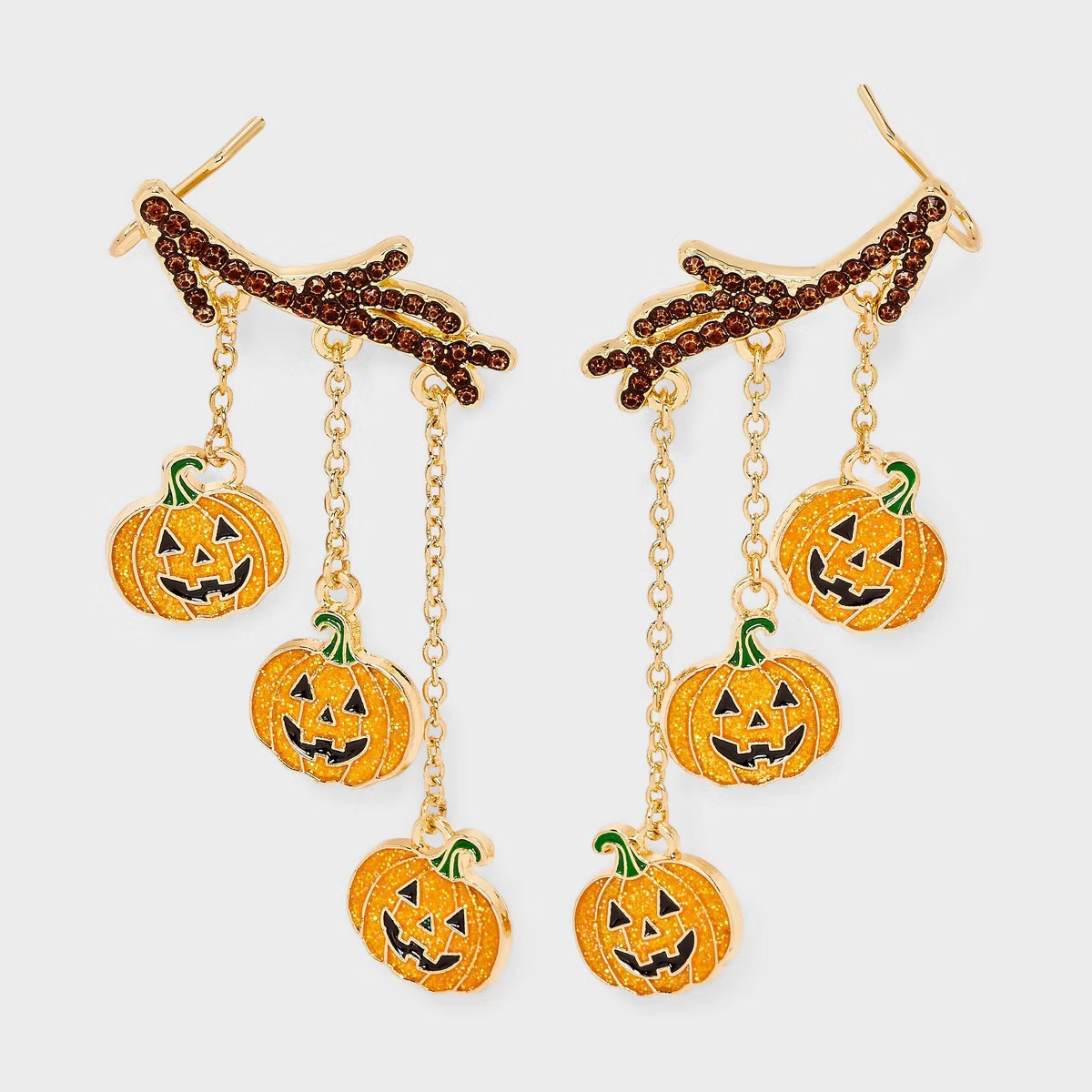SUGARFIX by BaubleBar Halloween Looking Gourd Earrings - Orange/Brown | Target