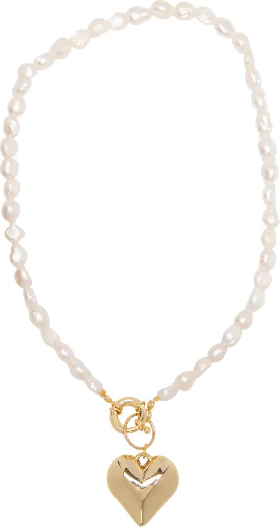 Veronica Freshwater Pearl Heart Pendant Necklace | Nordstrom