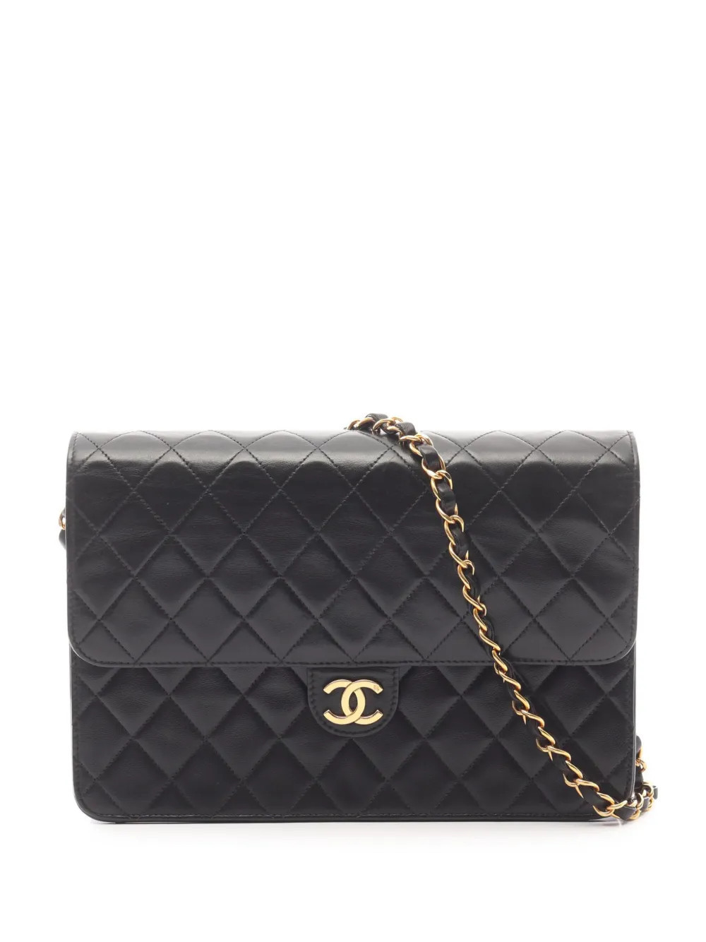 CHANEL Pre-Owned 1996-1997 Medium CC Quilted Lambskin Single Flap shoulder bag - Black | Farfetch Global