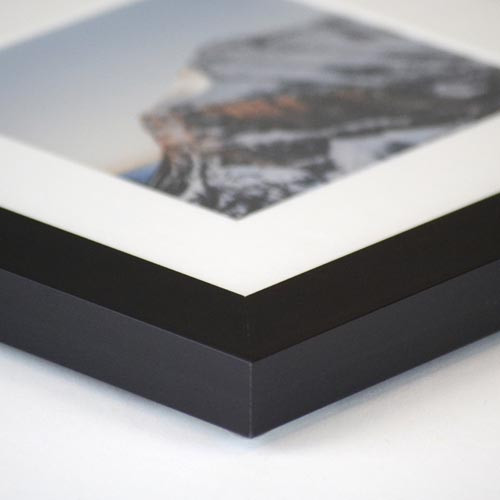 5" x 5" Flat Metal Frame in Satin Black, Single Matted | Frame It Easy