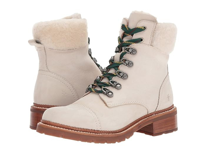 Frye Samantha Hiker (Ivory Sunwashed Nubuck) Women's Lace-up Boots | Zappos
