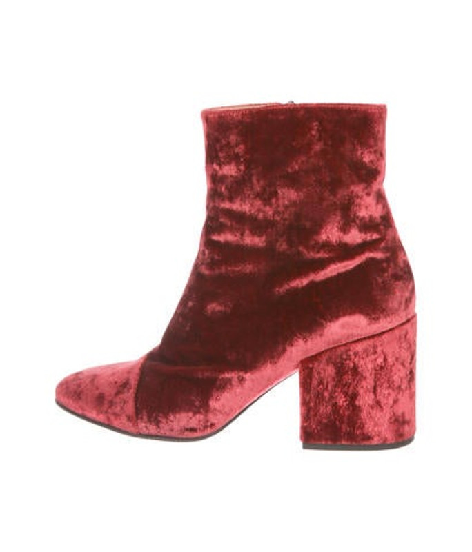 Dries Van Noten Velvet Ankle Boots Red Dries Van Noten Velvet Ankle Boots | The RealReal