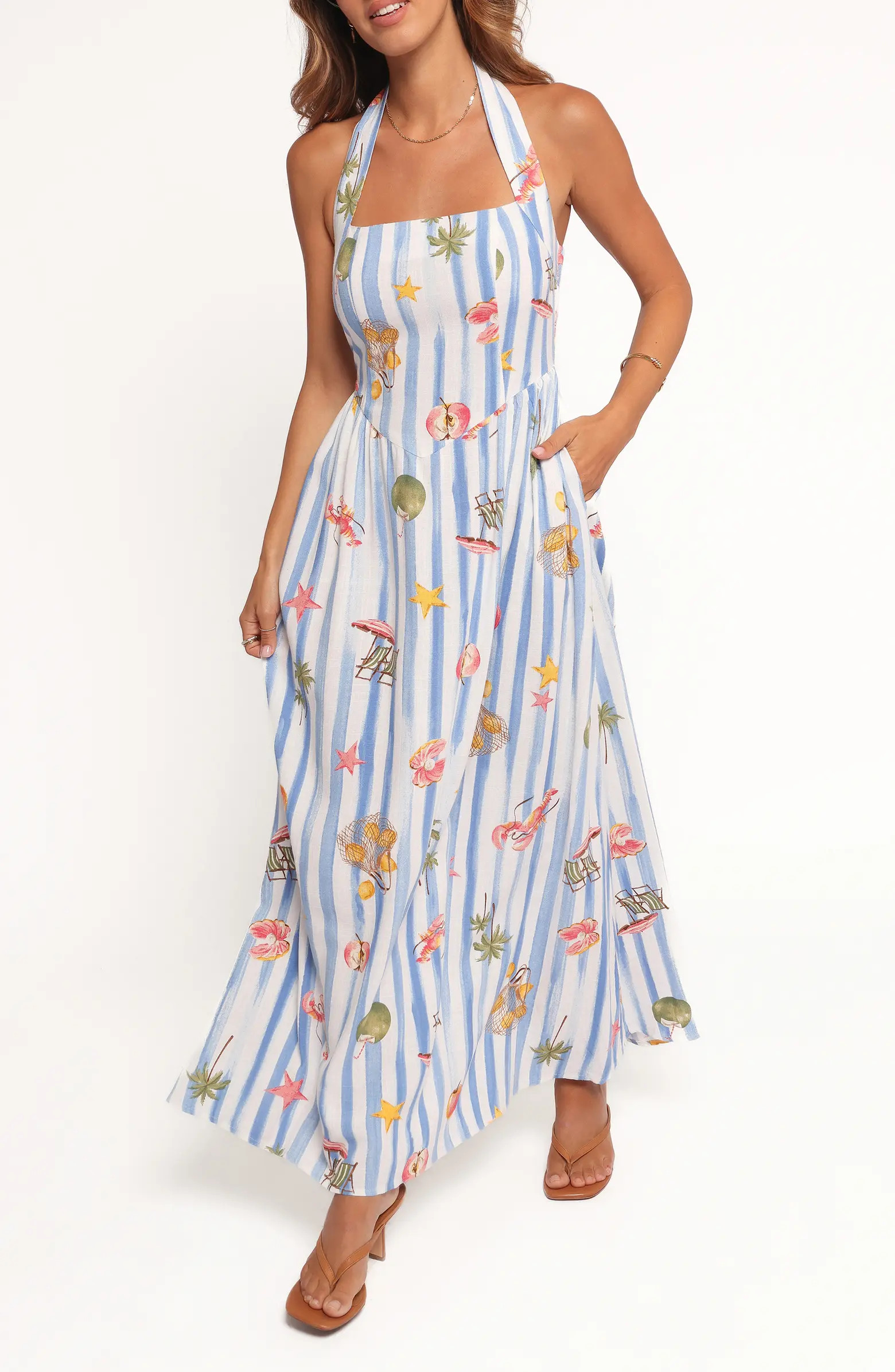Petal & Pup Kiera Print Halter Maxi Dress | Nordstrom | Nordstrom