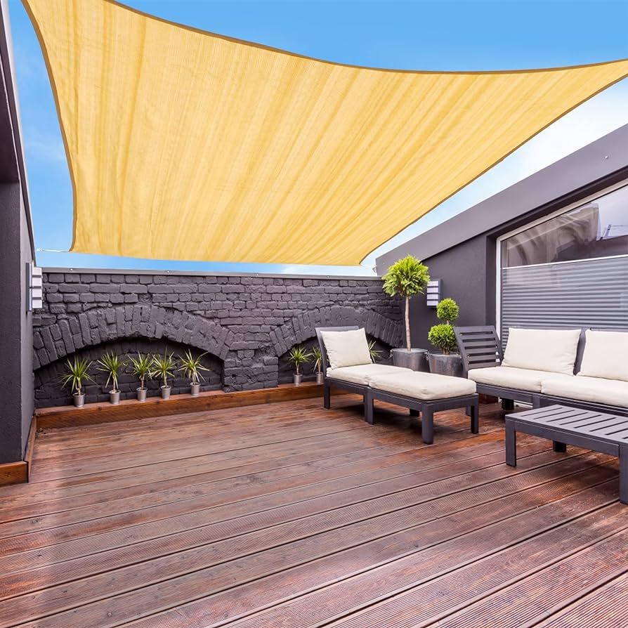 Garden EXPERT 10'x10' Sun Shade Sail Sand Square Canopy Sail Shade Cloth for Patio Garden Outdoor... | Amazon (US)