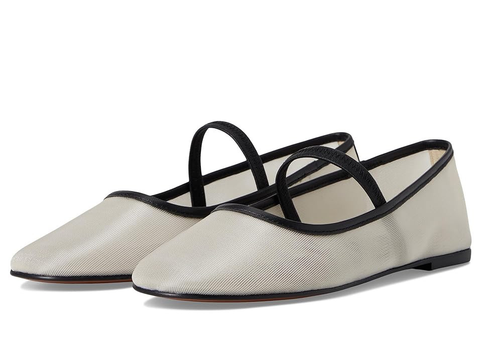 Madewell Cosme Elastic Mary Jane Women's Flat Shoes Ecru : 7.5 M, Leather/Mesh/Rubber | Zappos