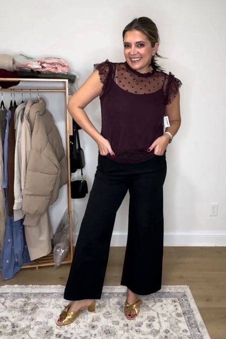 40% off outfit from @oldnavy! The perfect holiday outfit! Office outfit or holiday party outfit! Top and wide leg pants fit tts. In a medium in both. 

#LTKfindsunder50 #LTKsalealert #LTKHoliday