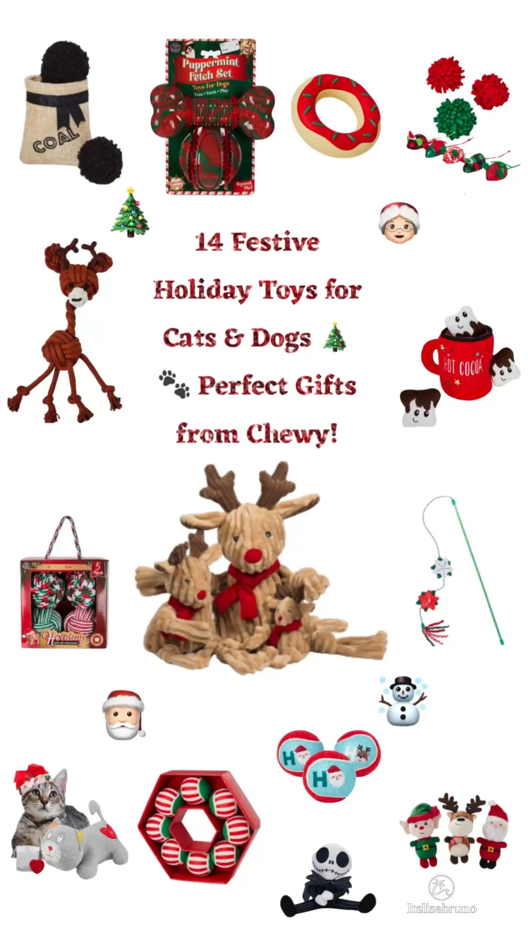 🎁🐶🐱 Get your furry friends ready for the holidays with these 14 adorable toys from Chewy! 

From playful chew toys to cozy plushies, there’s something for every cat and dog to unwrap this Christmas.

Shop all these festive favorites now and make this season extra joyful for your pets! 🎅🏻✨

#Ad #ChewyFinds #HolidayPets #DogToys #CatToys #ChristmasGifts #PetGifts #HolidayShopping #PetLovers #FestivePets #FurryFriends #GiftGuide