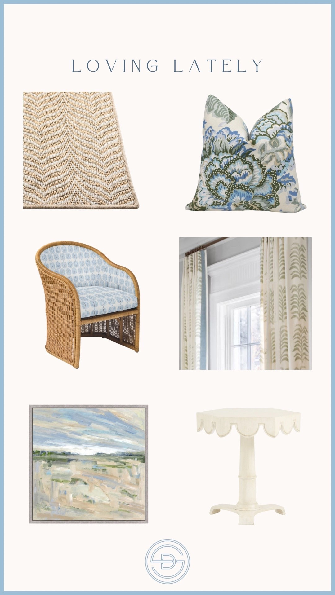 Loving these classic home decor finds. Perfect for a classic grandmillennial living room 😍 

Neutral living room rug | blue and green pillow | woven accent chair | rattan accent chair | custom drapery | Etsy drapery | abstract landscape art | large scale abstract art | white accent table | Grandmillennial home decor | preppy home decor | coastal home decor

#LTKSaleAlert #LTKHome