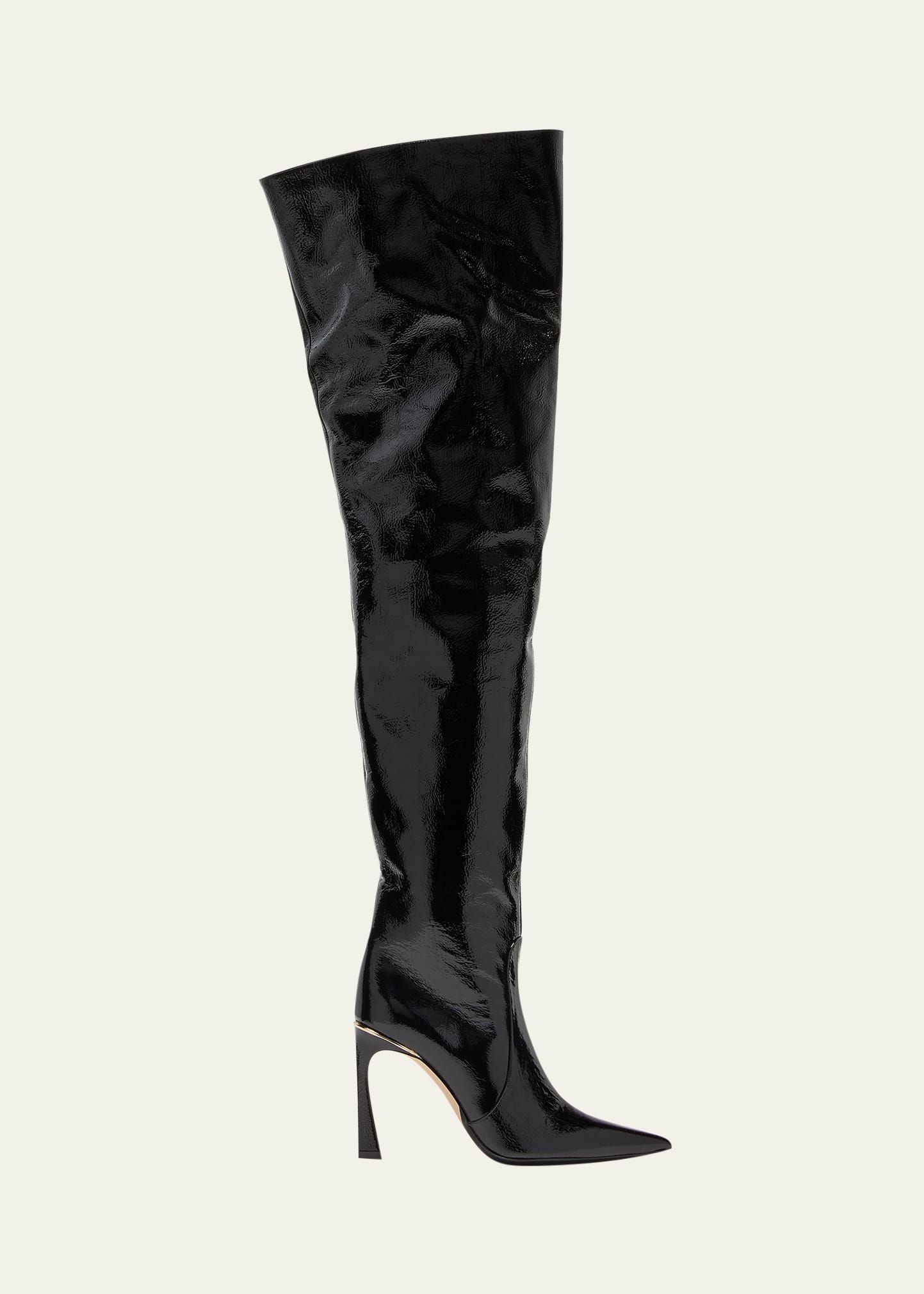Victoria Beckham Patent Leather Over-The-Knee Boots | Bergdorf Goodman