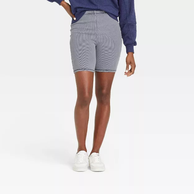 Women's Ribbed Distressed 7" Inseam Bike Shorts - Universal Thread™ | Target