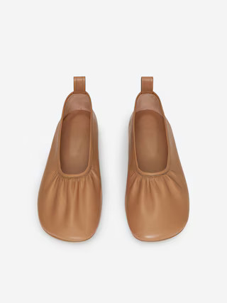 Leather Ballet Flats – Brown – Women – ARKET GB | Arket UK