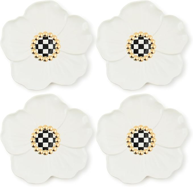 MACKENZIE-CHILDS Set of 4 White Rabbit Collection Ceramic Salad and Dessert Plates, 8 Inches | Amazon (US)