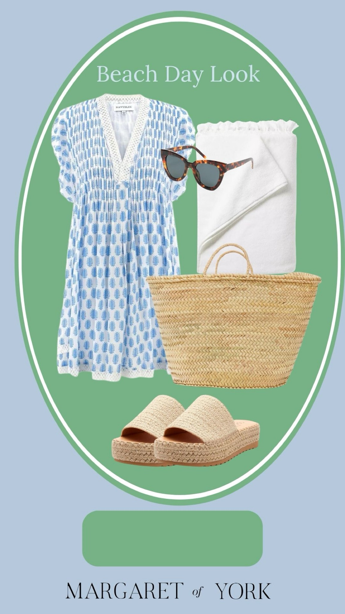 Beach day, beach coverup, beach dress, blue and white coverup, resort wear, sunglasses under $30, straw tote, beach tote, beach bag under $60, woven sandal, beach towel, resort 

#LTKtravel #LTKstyletip
