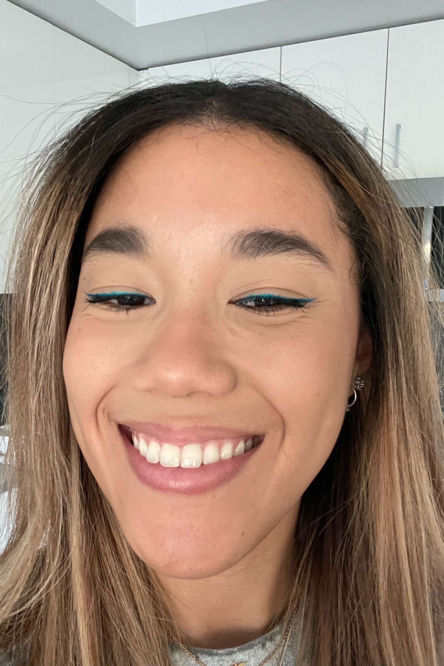 Metallic teal/blue liquid eyeliner perfect for Halloween and holiday makeup 

#LTKHoliday #LTKHalloween #LTKbeauty