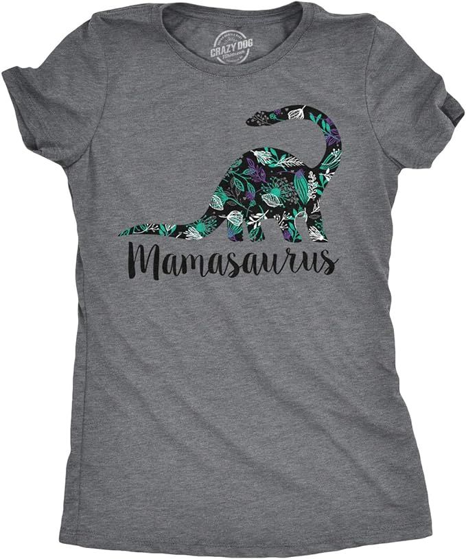 Womens Mamasaurus Brontosaurus and Mamasaurus Rex Dinosaur Mom T Shirts Funny Cool Graphic Tee fo... | Amazon (US)