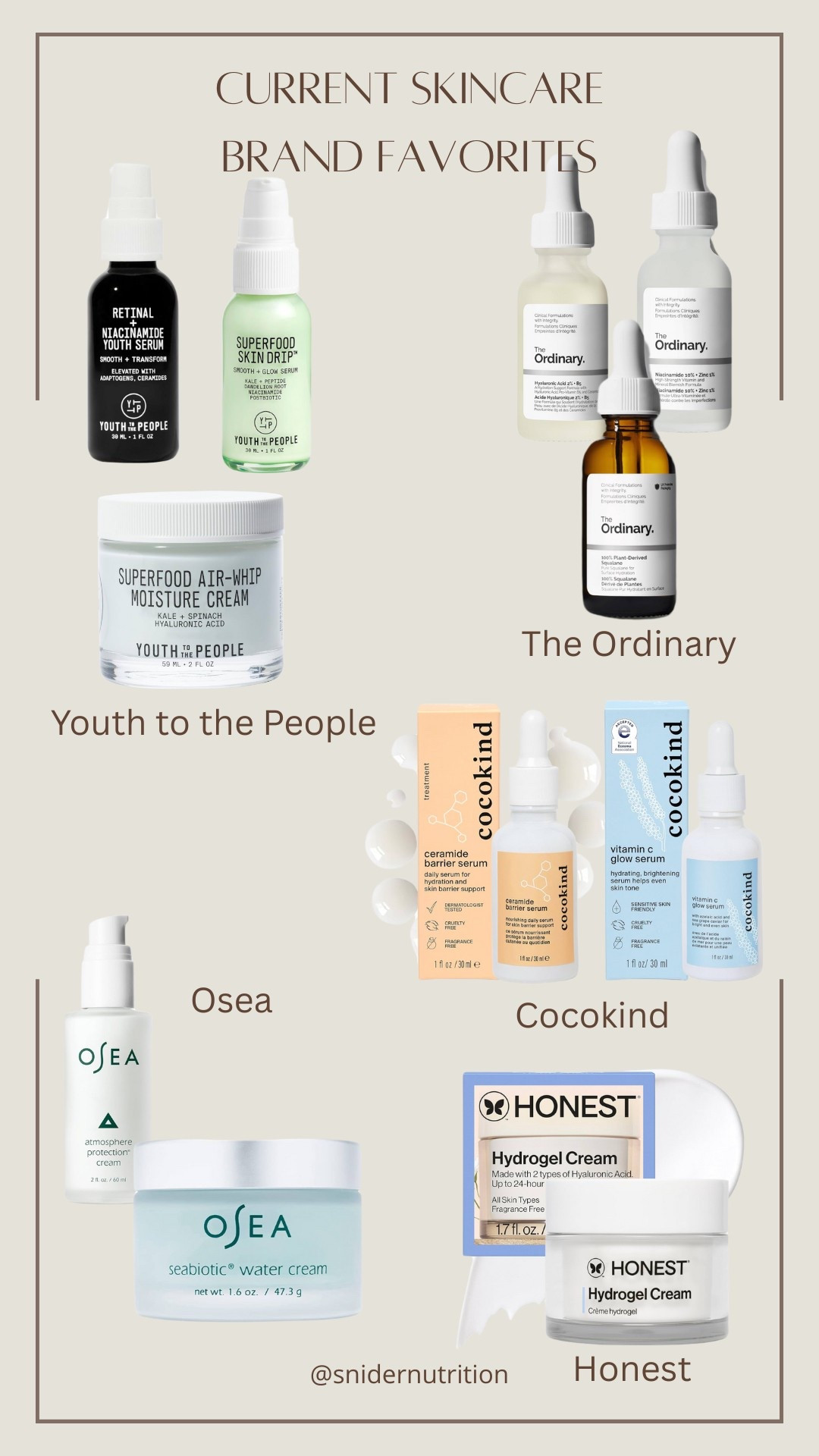 Current skincare brand favorites! All clean brands and have been loving their products!

Skincare, retinol, squalane, night moisturizer, morning moisturizer, Osea, youth to the people, cocokind, the ordinary, honest, clean skincare, non toxic skincaree

#LTKFindsUnder50 #LTKBeauty #LTKFindsUnder100