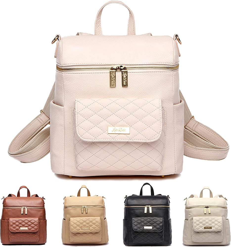 Petit Monaco Diaper Bag Backpack by Luli Bebe - Chic Vegan Leather Diaper Bag Backpack with Luxur... | Amazon (US)