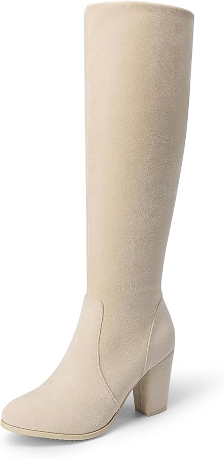 DREAM PAIRS Women's Chunky Heel Knee High Boots | Amazon (US)