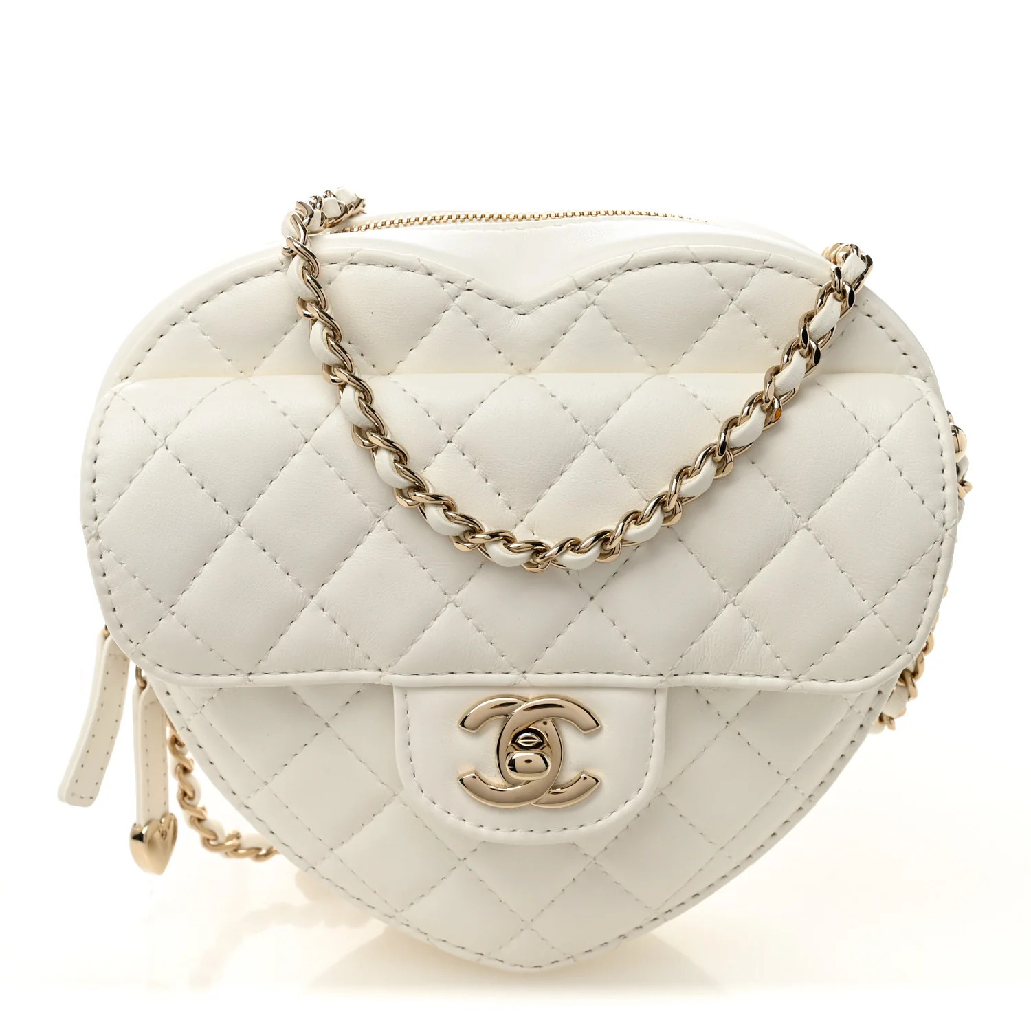 Lambskin Quilted CC In Love Heart Bag White | FASHIONPHILE (US)
