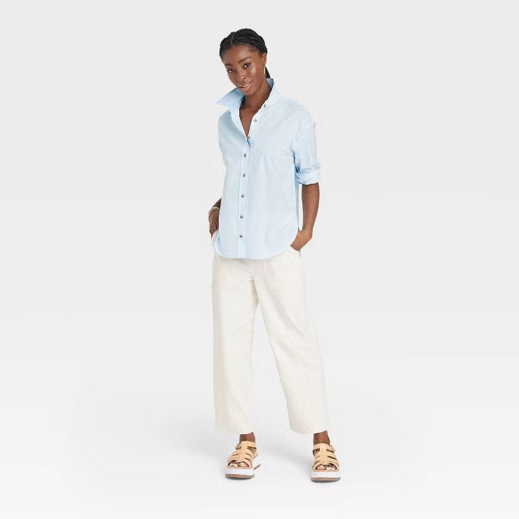 Women's Oversized Long Sleeve Button-Down Shirt - Universal Thread™ | Target