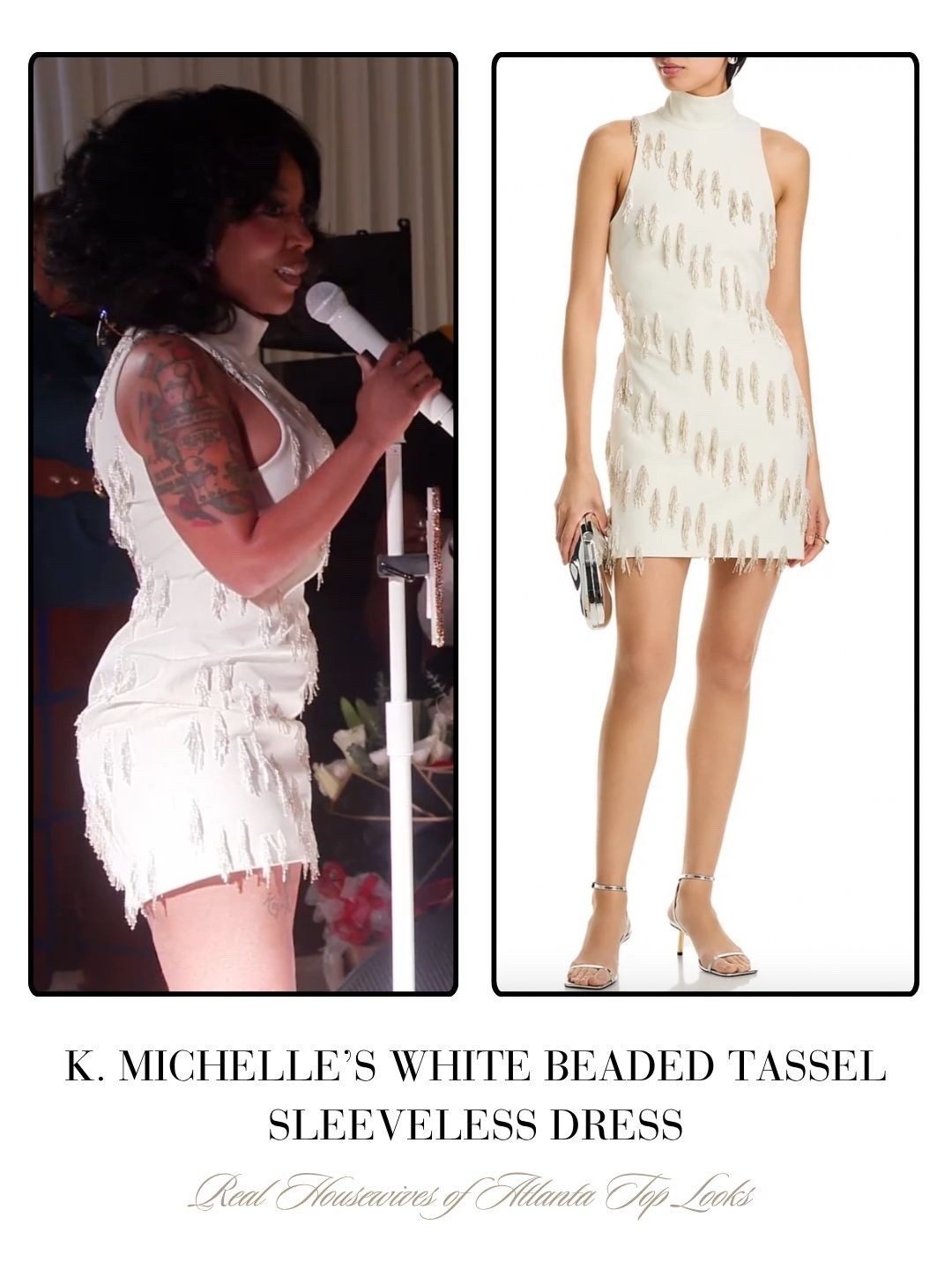 K. Michelle’s Beaded Tassel Sleeveless Mini Dress