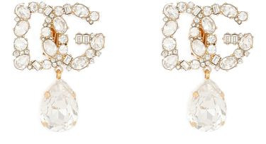Rhinestone earrings with logo - DOLCE & GABBANA | 24S (APAC/EU)