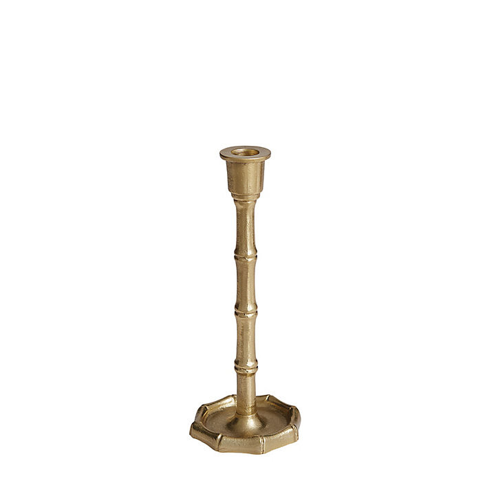 Bamboo Candlesticks in Antique Brass Finish with Protective Pads & Taper Holders | Ballard Designs, Inc.